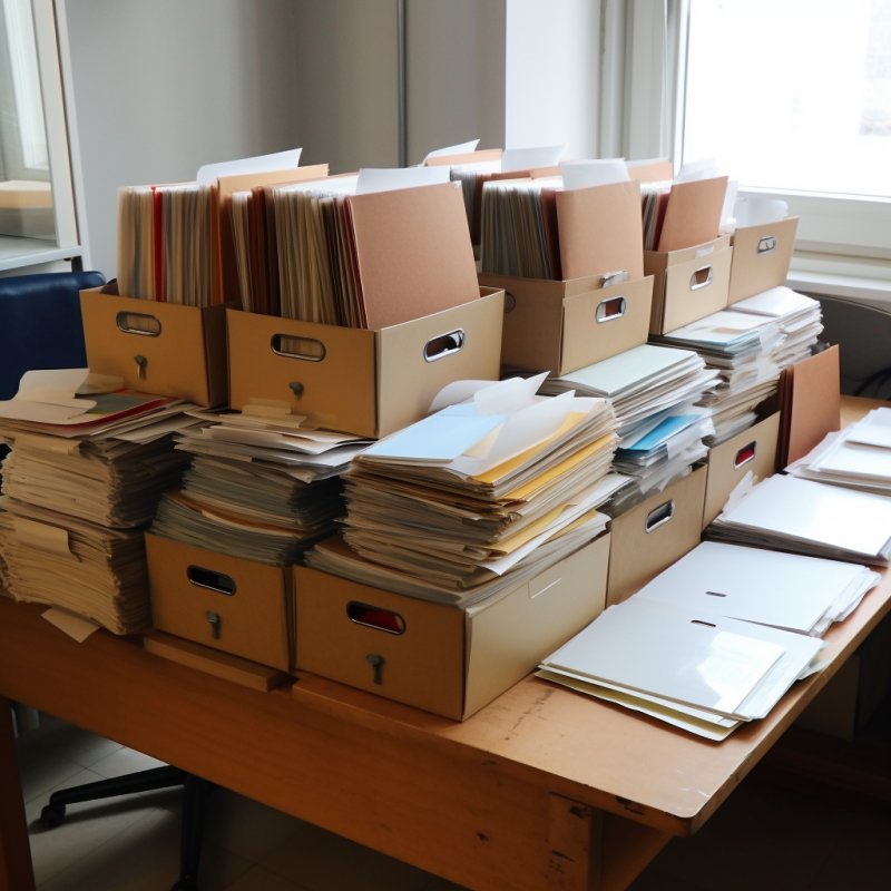 Praca chałupnicza: składanie teczek w domu